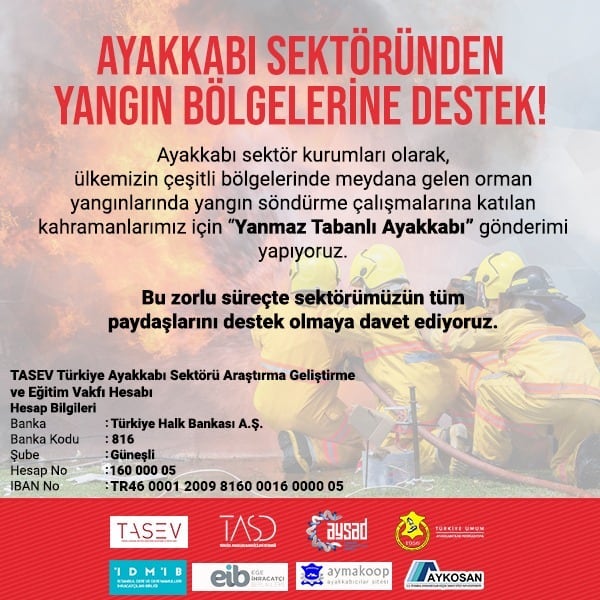 AYAKKABI SEKTÖRÜNDEN YANGIN BÖLGELERİNE DESTEK!